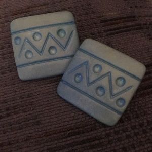 Turquoise square earrings